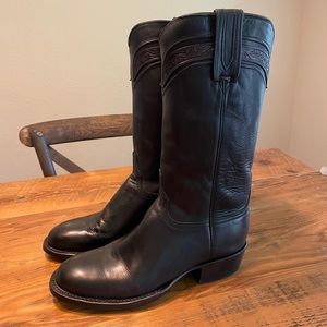 Lucchese Womens Cowboy Boots Black Royal
Calf Leather